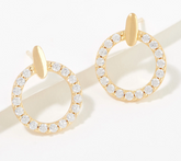 Diamonique Gold-over Sterling Silver Front Facing Circle Earrings